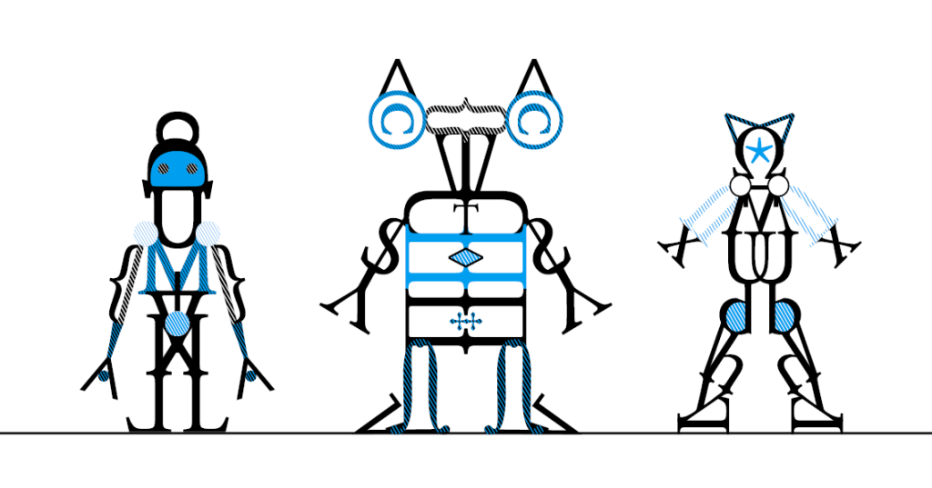 Robots constitués de caractères alphanumériques.